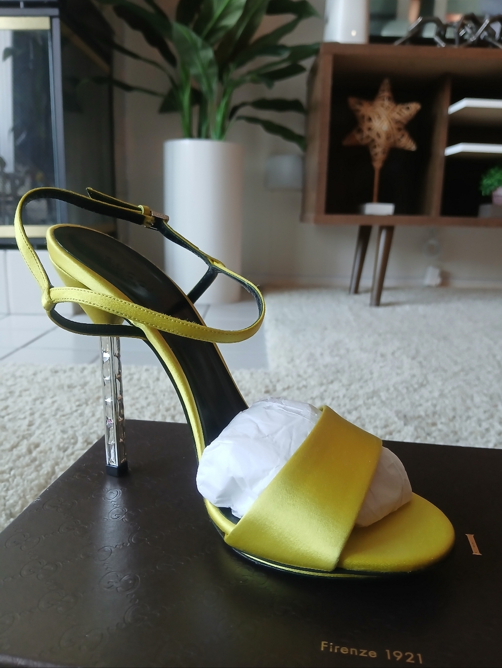 Gucci Satin High Heel Sandal